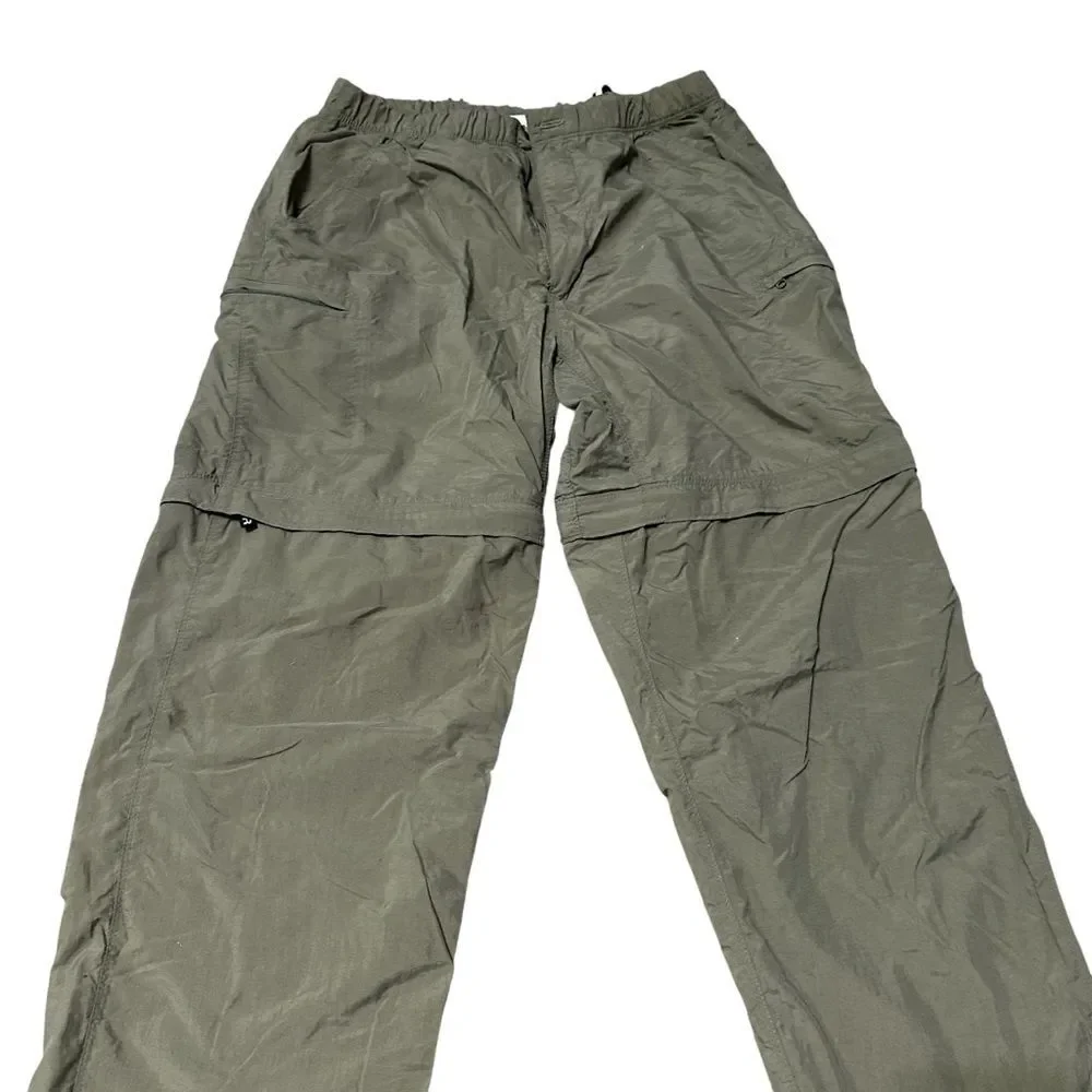 Men's The North Face Stow Away Zip Off Hiking Pants Shorts Green Medium